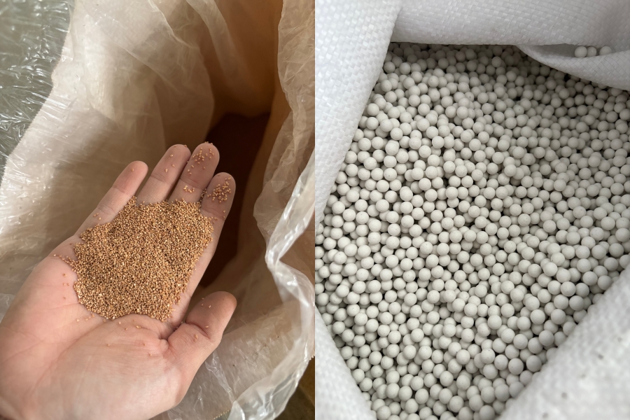 Walnut media and high-alumina ceramic media